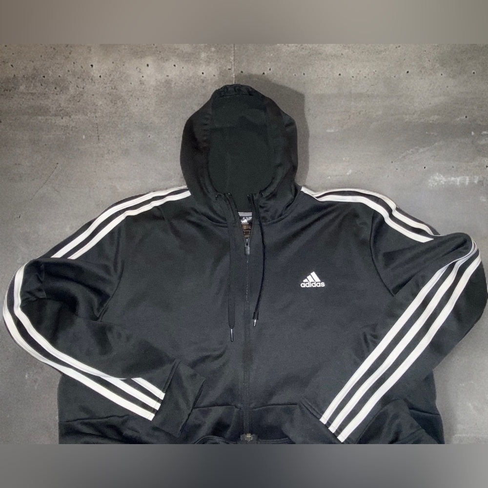 3/$50 Adidas 3 Stripe Hooded Track Suit Jacket